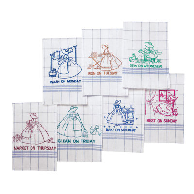 Ensemble d'essuie-mains brodé 7 pièces 100% coton Manzanita