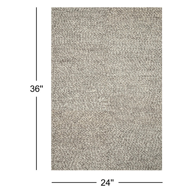 Charter Handwoven Wool Stone Area Rug, Rectangle 2' x 3'