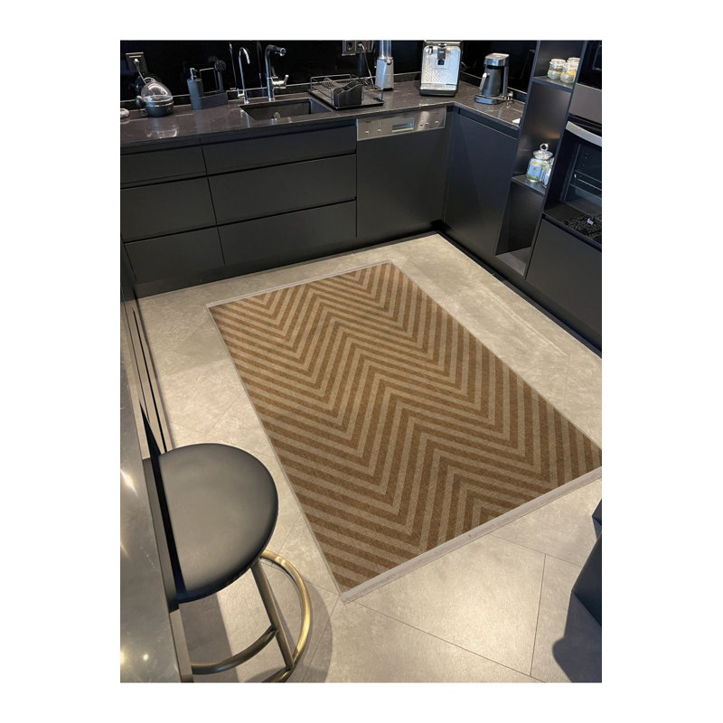 Tapis géométrique Zig Zag, Rectangle 2 pi 6 po x 4 pi 11 po