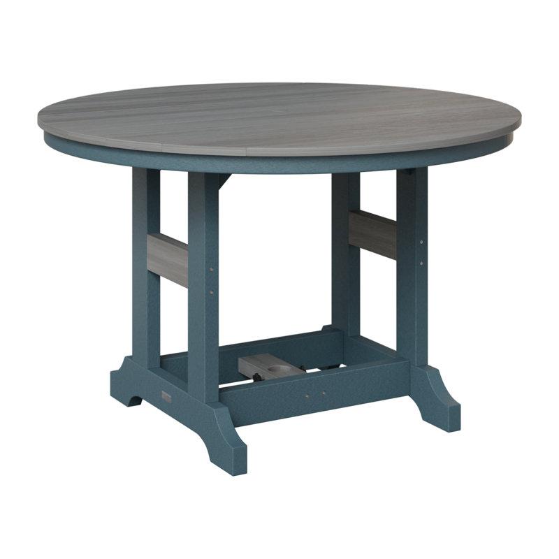 Garden Classic Outdoor Round Bar Table, Driftwood Gray, Slate