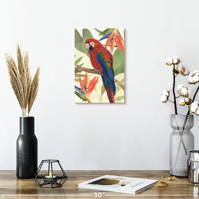 Composition de perroquet tropical Brampt II, H 12 po x l 8 po