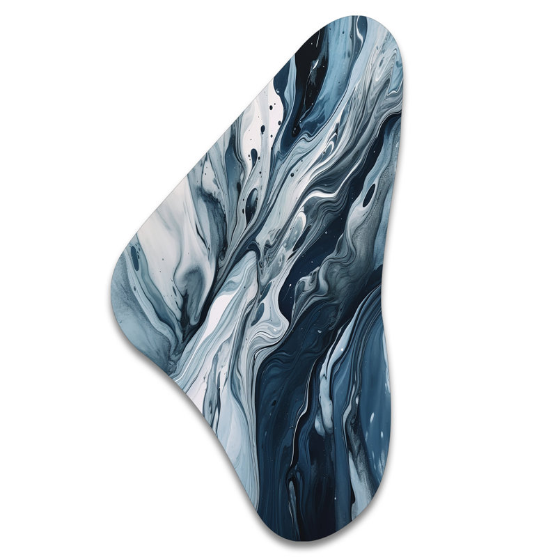 Horizon - art mural asymétrique abstrait en forme de Boomerang, H 39 po x l 21 po