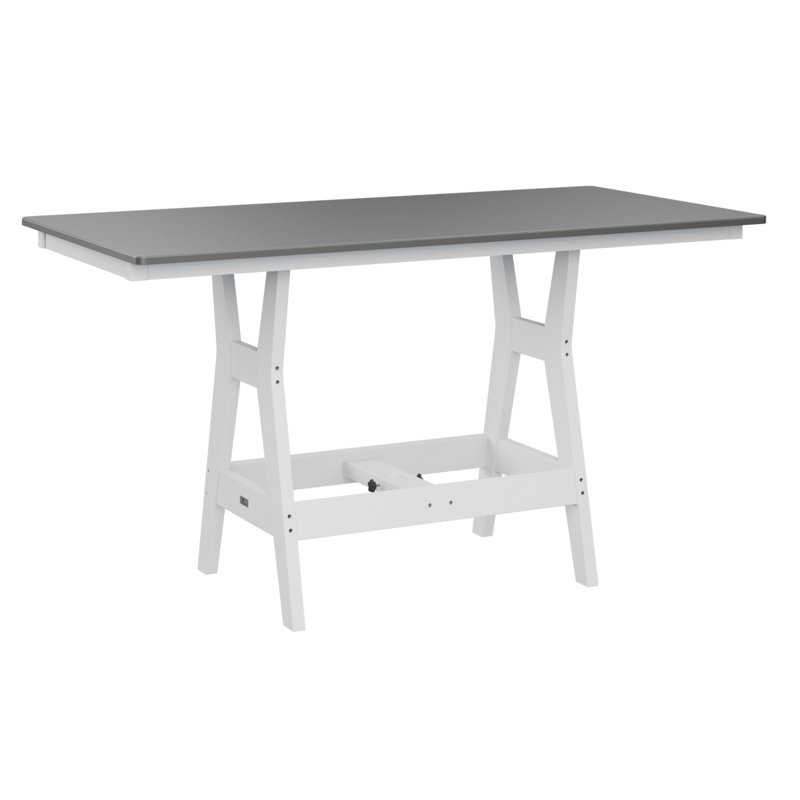 Table rectangulaire à hauteur de comptoir de 66 po Berlin, Acier inoxydable martelé, H 35,5 po x l 66 po x P 33 po