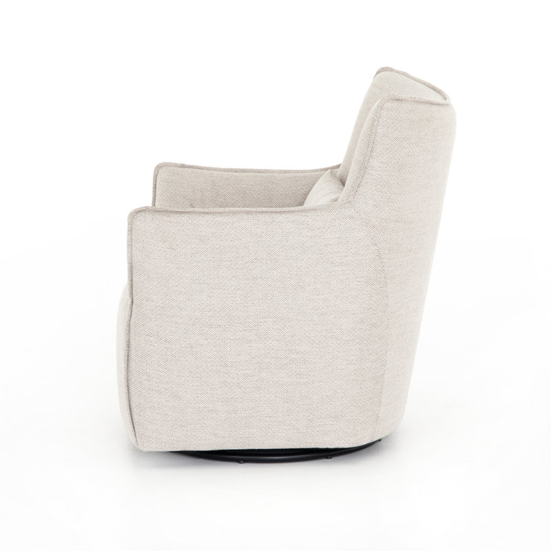 Kimble Swivel Curved Chair, Noble Platinum Polyester