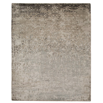 Tapis gris noué à la main Brettany
