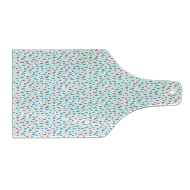 Planche à découper en verre trempé bleu et rose Ambesonne