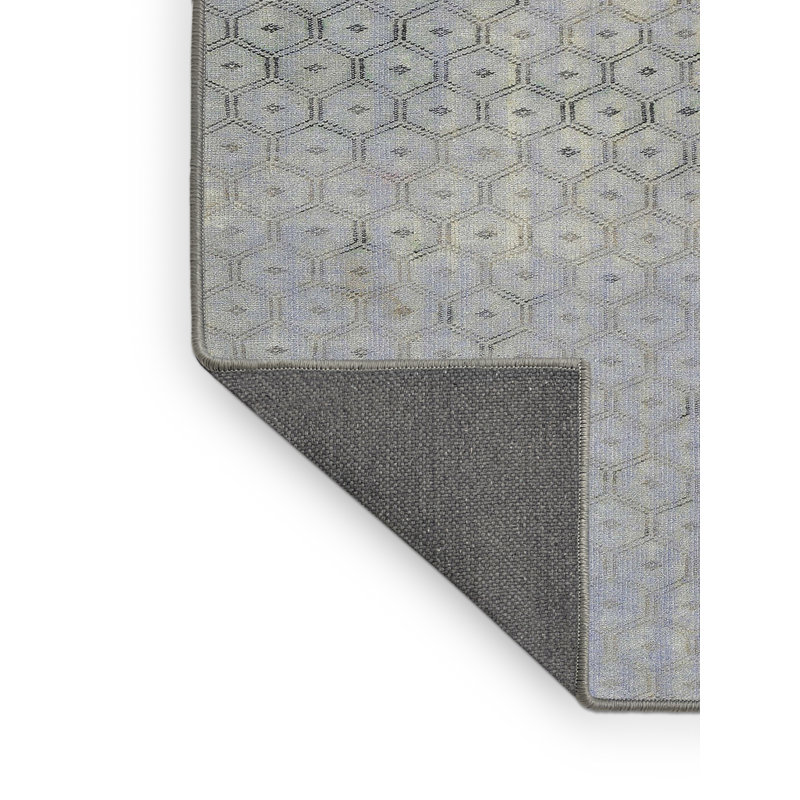 Tapis géométrique en laine gris, Rectangle 8 pi x 12 pi