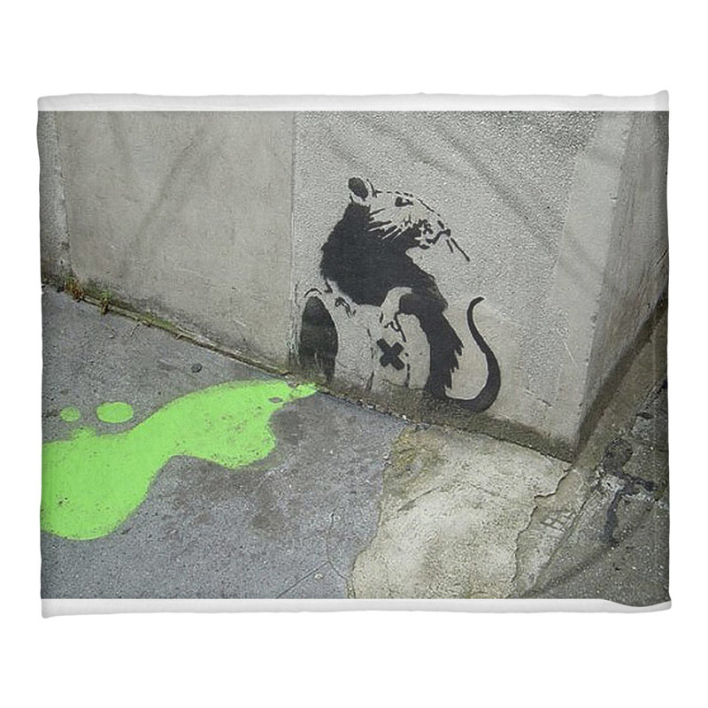 Banksy Sewn Throw Blanket, 50" W x 60" L
