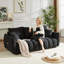 Modern 3-Seater Combo Sofa With Teddy Fabric, Wooden Frame, And Six Cushions For Compact Living Spaces.-1864357685