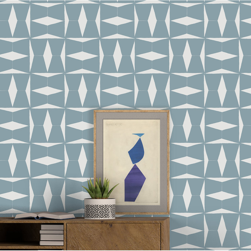 Rouleau de papier peint L 33 pi x l 20,5 po Brancusi, Bleu / Crème