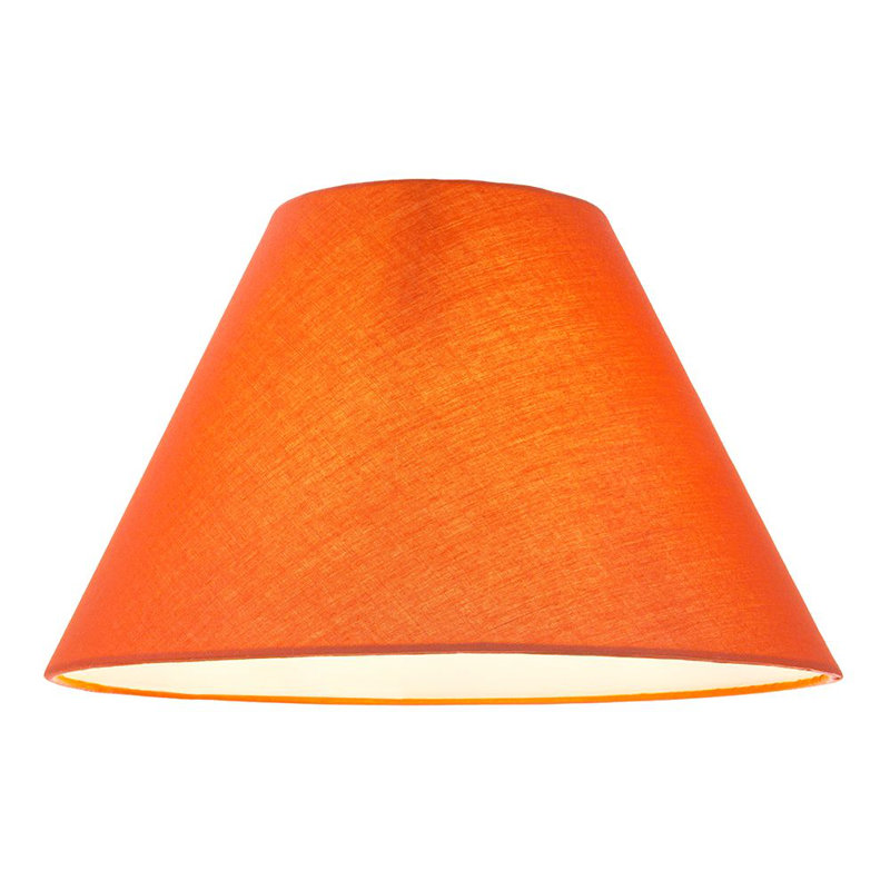 Traditional Cotton Coolie Lampshade Suitable for Table Lamp or Pendant, Orange, 18 x 30cm