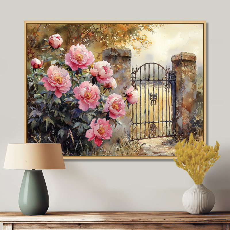 Décoration murale Ilsemarie, Impression encadrée flottante sans passe-partout, H 16 po x l 32 po, Crème, crème