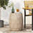 Honeycomb Pattern Natural Concrete Side Table