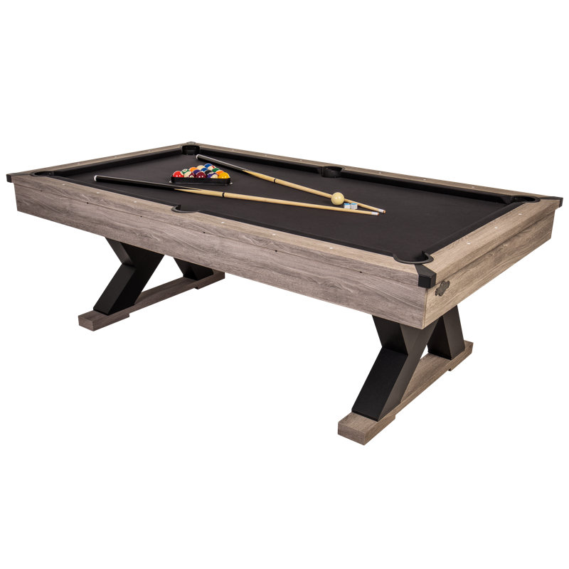 Kirkwood 90" Pool Table - Antique Gray Finish with Rustic, Modern Design with K-Leg Construction