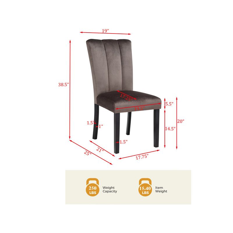 Chaise d'appoint rembourrée 2 pièces Emerson 