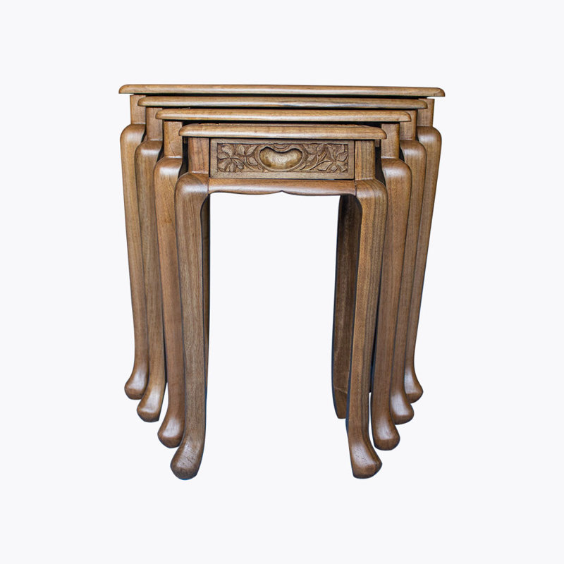 Kerrick Solid Wood Nest Of Tables Built-In Outlets