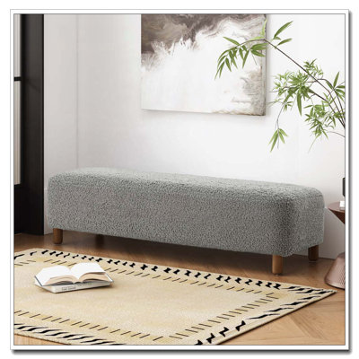 Boucle Upholstered Bench