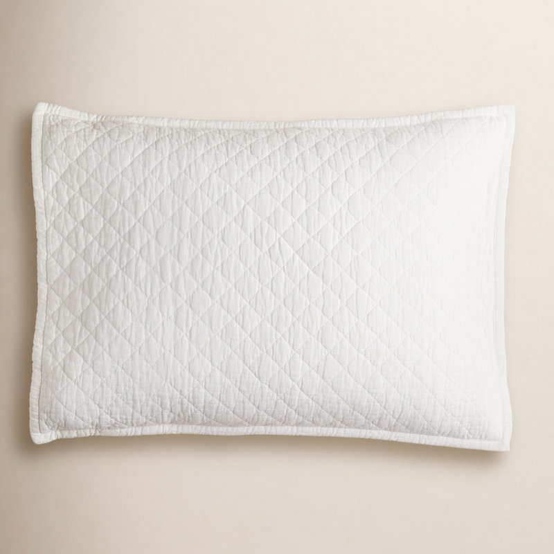 Jeffen Linen Blend Sham Set, White, Standard/Twin