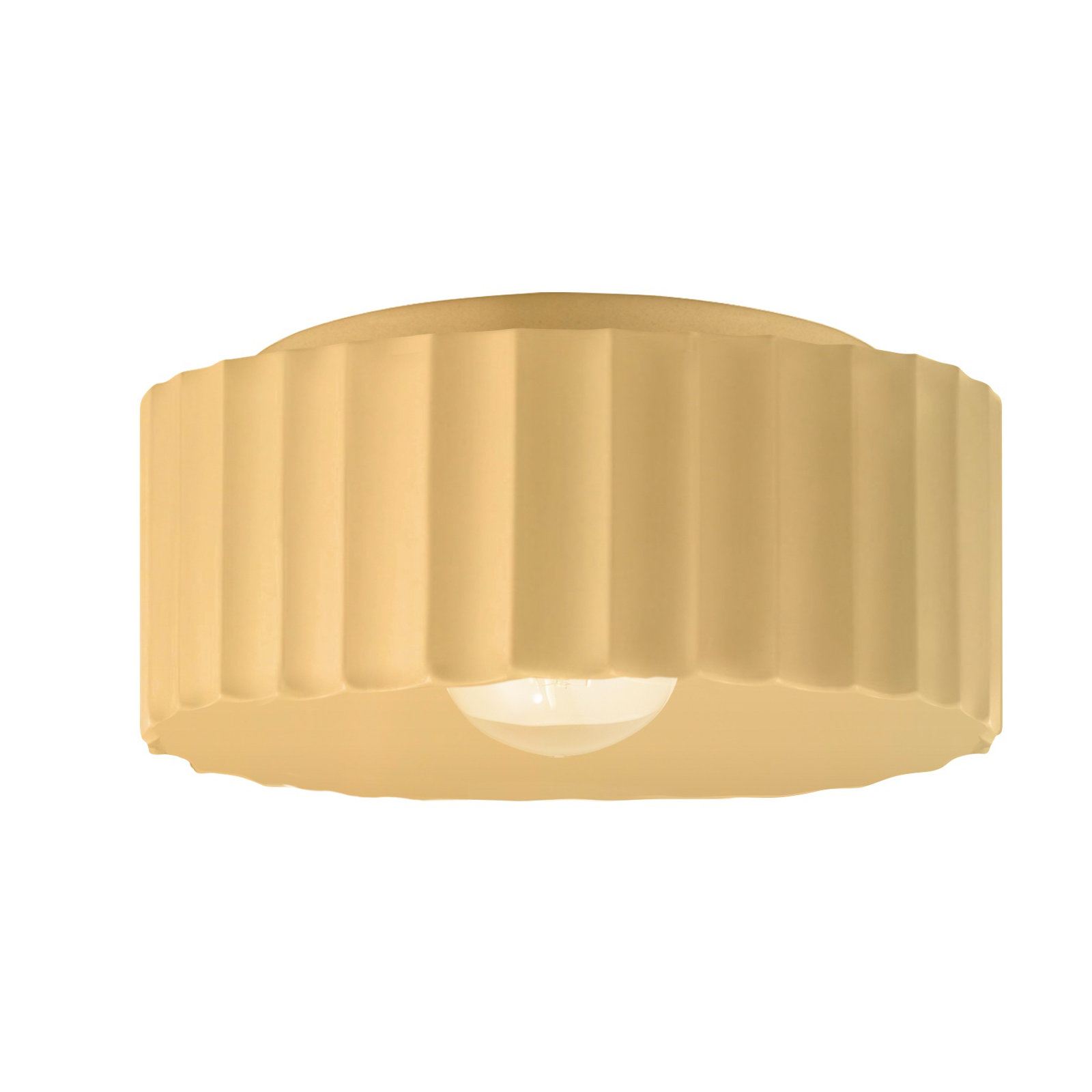 Colgate Single Light Ceramic Flush Mount, Muted Yellow, 6.5" H x 13" W x 13" D