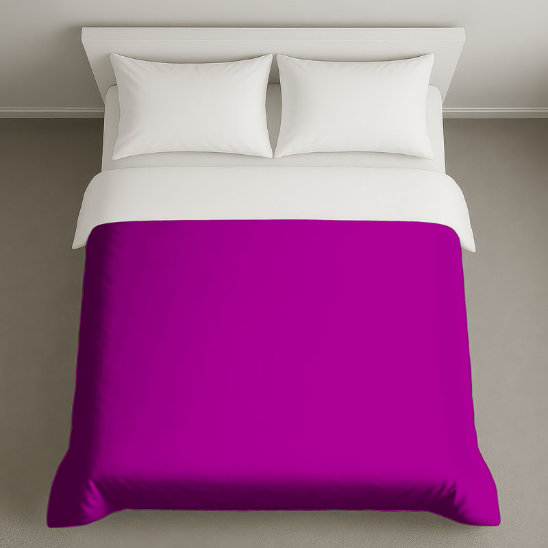 Housses de couette unies à fond mauve, Lit simple