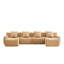 U-Shaped Boneless Sofa,Teddy Fabric No Assembly Required   Curved Armrest,Anti-Slip Design,Streamlined Design 32D High Density Sponge,Full Compression Vacuum Packag,For Studies Living Rooms,Camel-2000405694