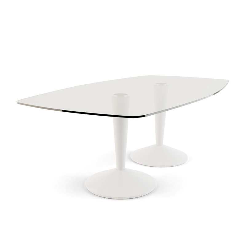 Seelinger Glass Top Dining Table, White