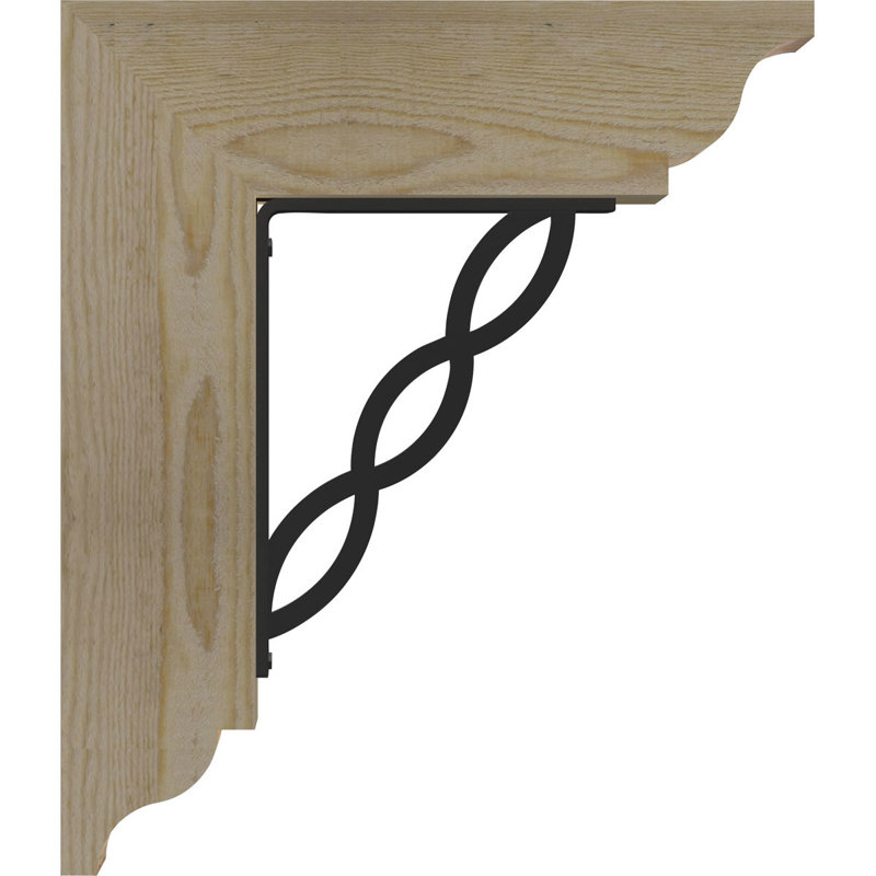 Support de fer traditionnel 4 po Loera, H 14 po x P 11 1/2 po, Sapin de Douglas de l 3 1/2 po x T 2 po (lisse)