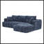 Canapé modulaire surdimensionné en L Chenille, design minimaliste, canapé-lit confortable pour les salons, les appartements et les espaces de réception