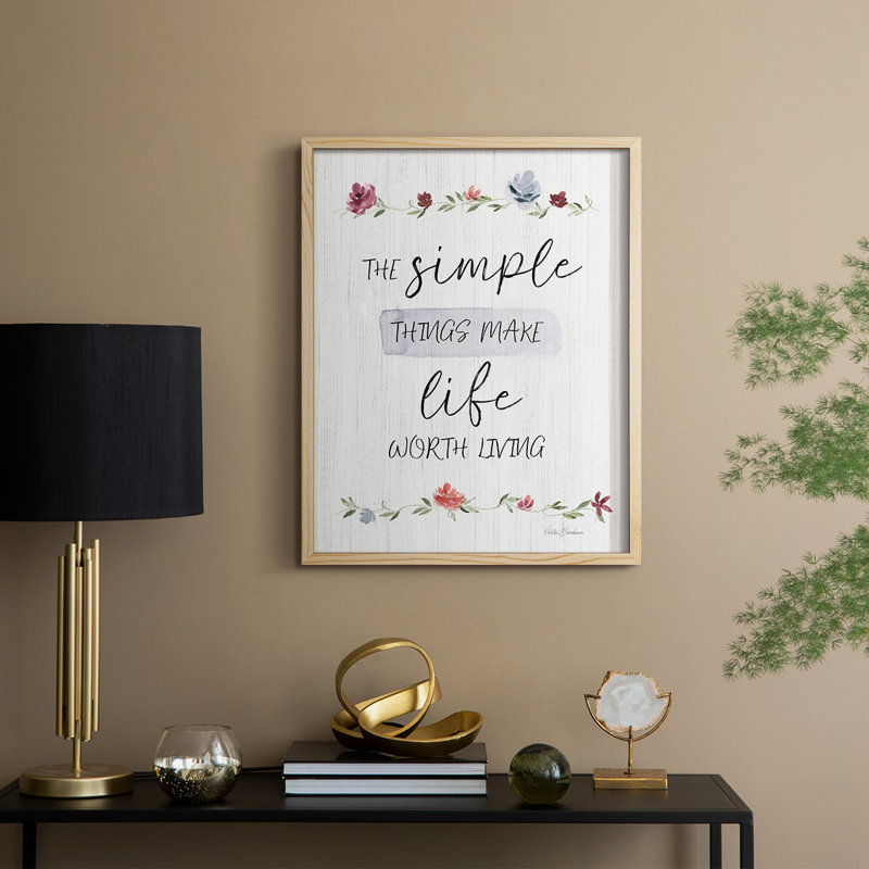 The Simple Things Framed Print - Solid Wood, 21" H x 17" W