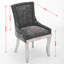 Chaises de salle à manger rembourrées avec pieds courbés plaqués or et garniture de rivets, ensemble de 2-332516466