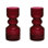 Vase en verre rouge nervuré (ensemble de 2)