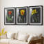 Midnight Tulip IV - reproduction encadrée sur mesure de qualité supérieure mate - 3 pièces-1767813650-1767813660