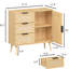 Armoire de rangement en bois pour chambre à coucher - 3 tiroirs, hauteur de tablette personnalisable, cadre, commode moderne à assemblage simple pour tiroir, tablette réglable, structure, nécessaire