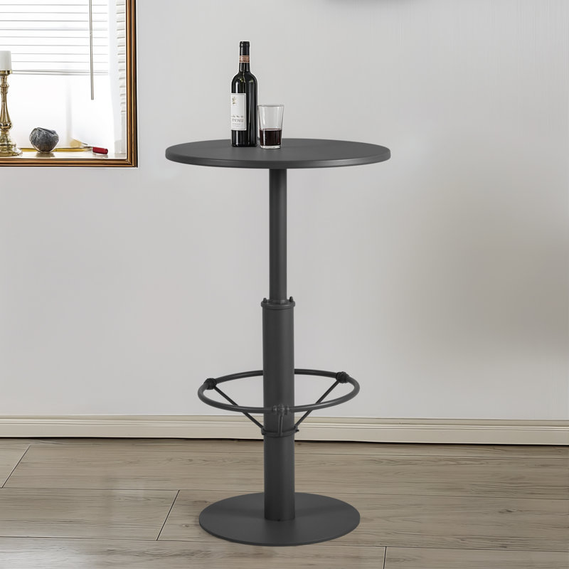 Table d'extérieur ronde 23,6 po Iftikhar, Noir
