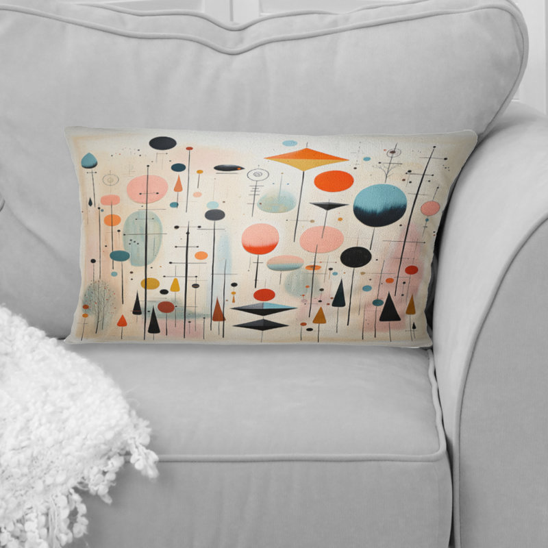 Coussin décoratif rose Mid-Century Whimsical Wonders I - Abstract Midcentury