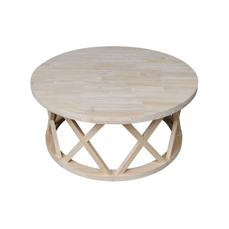 Charette Solid Wood Single Coffee Table, Unfinished