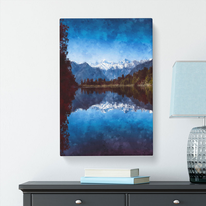 Lake Matheson In New Zealand - Wrapped Canvas Painting, 76cm H x 50cm W x 3cm D