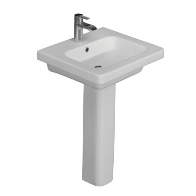 Lavabo de salle de bain rectangulaire en porcelaine vitreuse avec trop-plein Resort
