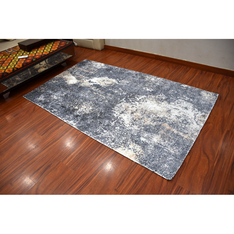 Tapis décoratif gris tissé à plat à la main Bryon, Rectangle 8 pi 9 po x 11 pi 9 po