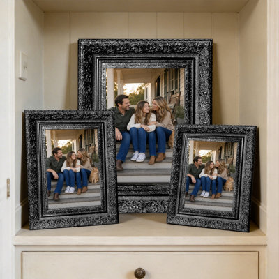 8" x 10" Black 3 PCS Mantel Picture Frame for Anniversary Gifts