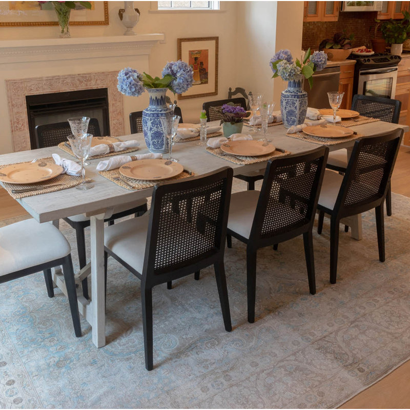Furley 19" Wide Upholstered Dining Chair, Black Frame