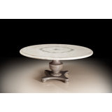 71" Beech Solid Wood Pedestal Dining Table