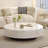 Simple luxury cream style marble coffee table-104935559