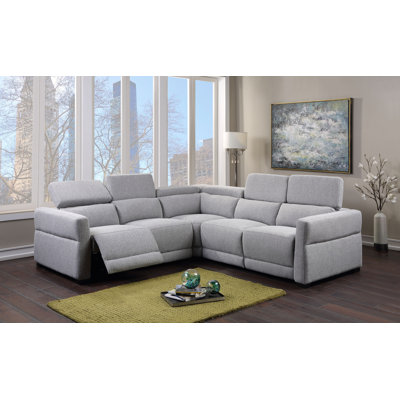 Almyra Upholstered Reclining L-Shaped Sectional Symmetrical