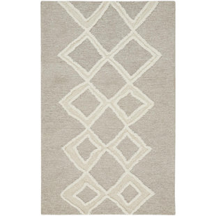Eulalie Geometric Handmade Tufted Wool/Cotton Simply Taupe Area Rug