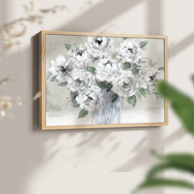Tender White Roses -Framed Print - Restickable