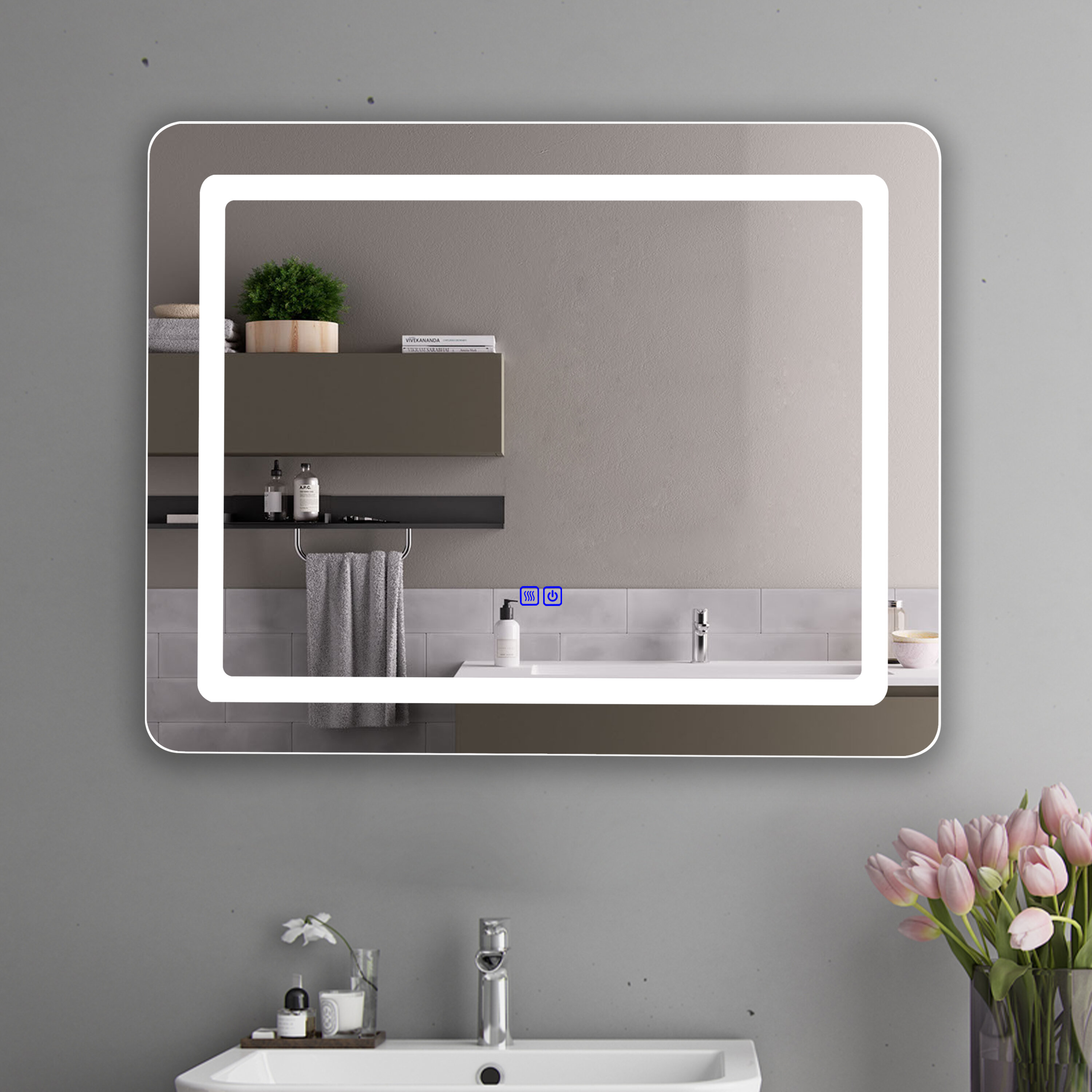 Orren Ellis Monterey Embedded LED Daylight Bathroom Mirror & Reviews ...