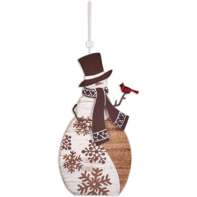 Wood Snowman Ornament - Set of 4