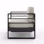 Causeuse d'extérieur, finition noire MP1 avec coussin beige Bay