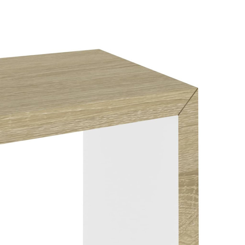 Gracelin 3 Piece Square Floating Shelf, White/Sonoma Oak
